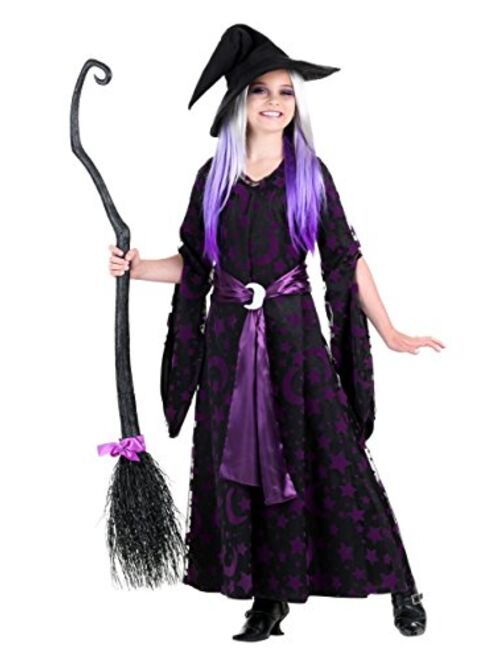 Fun Costumes Child Magical Witch Costume Girl's Purple Moon Witch Costume