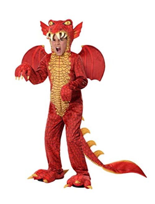 Fun Costumes Child Red Dragon Costume Dragon Onesie Jumpsuit for Kids