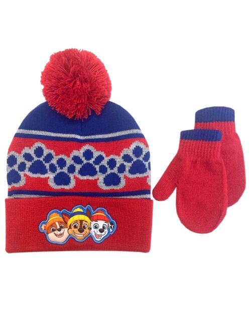 ABG ACCESSORIES Toddler Boys Paw Patrol Hat and Mitten Set, 2-Piece