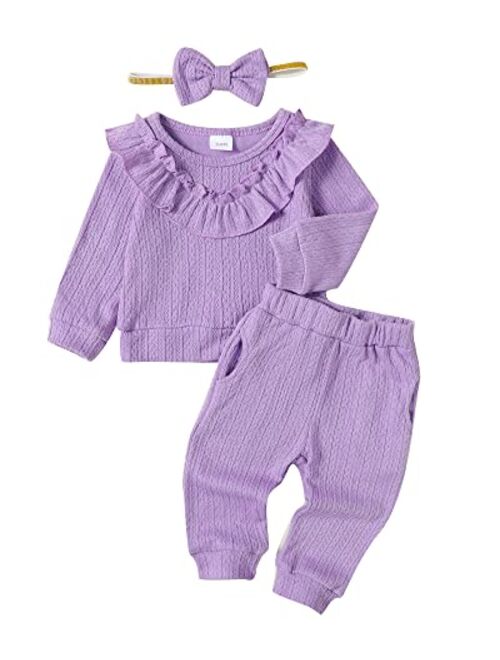 Mioglrie Infant Baby Girl Clothes Tops Pants Set Toddler Girls Clothing Sweatshirts Baby Outfit for Girls