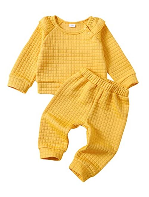 Mioglrie Infant Baby Girl Clothes Tops Pants Set Toddler Girls Clothing Sweatshirts Baby Outfit for Girls