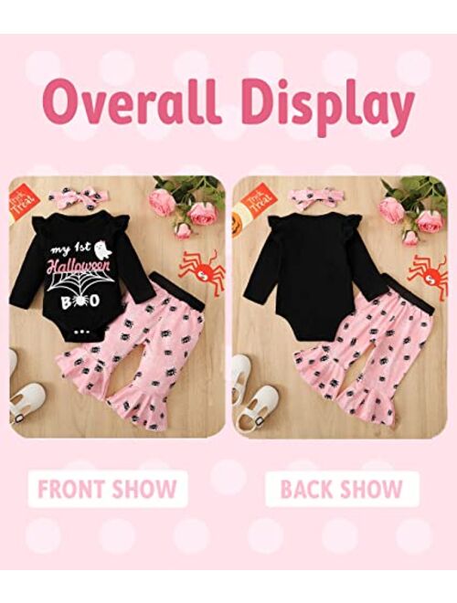 Happidoo Baby Girls My 1st Halloween Outfits Infant Spider Bodysuit Pant Clothing Sets