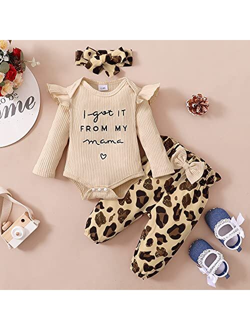 Olluisneo Newborn Baby Girl Clothes Infant Outifts Long Sleeve Romper Floral Pant Set Fall Winter Baby Girl Clothes