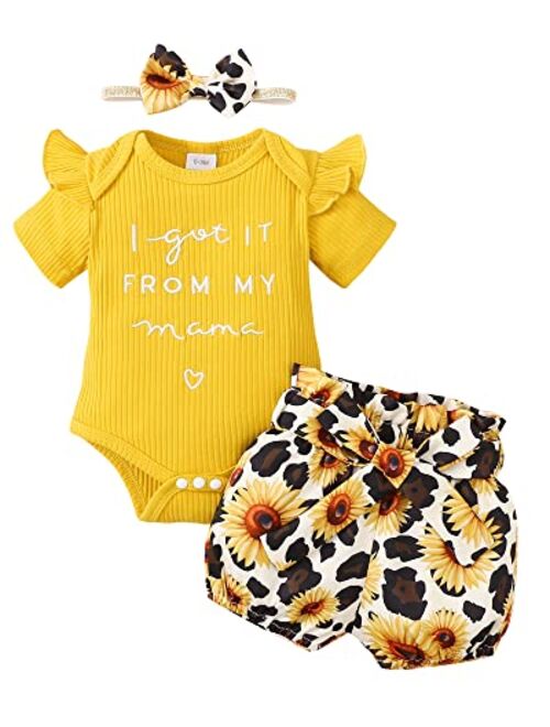 Olluisneo Newborn Baby Girl Clothes Infant Outifts Long Sleeve Romper Floral Pant Set Fall Winter Baby Girl Clothes