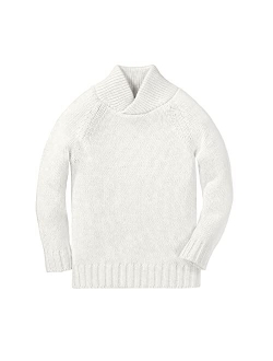 GAMISOTE Boys Shawl Collar Pullover Sweater Winter Warm Chunky Knit Jumper for Kids