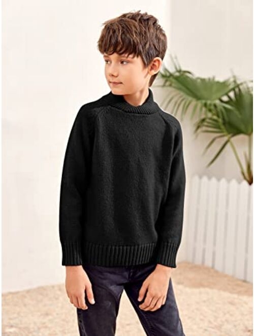 GAMISOTE Boys Shawl Collar Pullover Sweater Winter Warm Chunky Knit Jumper for Kids