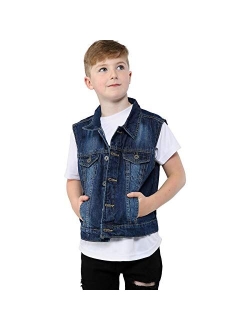 A2z 4 Kids Kids Boys Denim Jacket Faded Jeans Gilet Sleeveless School Jackets Fashion Coats