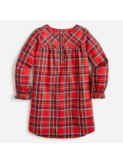 Girls' long-sleeve flannel nightgown in tartan