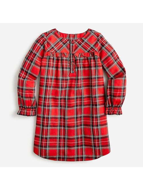 J.Crew Girls' long-sleeve flannel nightgown in tartan