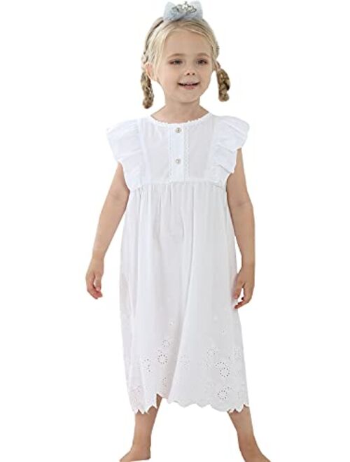 Baiyixin Kids Girls' Princess Nightgown Lace Sleeveless Full Length Dress 3-13 Years