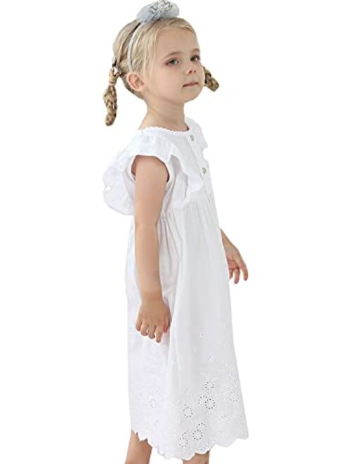 Baiyixin Kids Girls' Princess Nightgown Lace Sleeveless Full Length Dress 3-13 Years