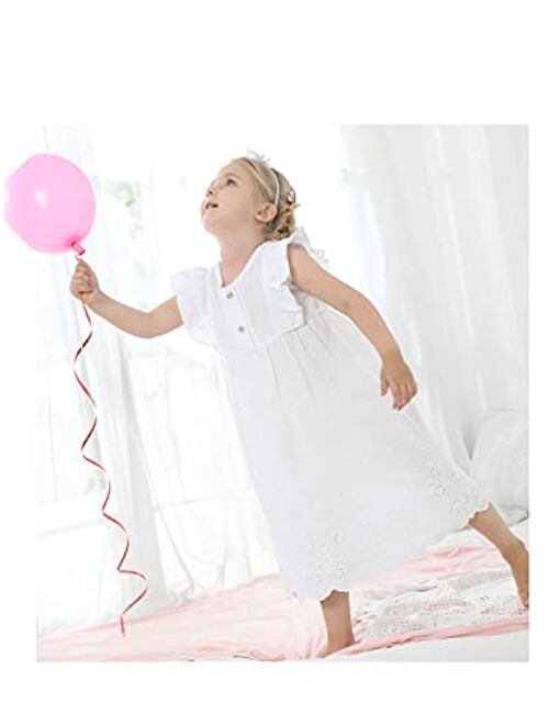 Baiyixin Kids Girls' Princess Nightgown Lace Sleeveless Full Length Dress 3-13 Years