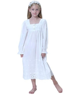 Pufsunjj Kids Girls' Lace Nightgown Sleeveless Full Length Princess Dress Sleepwear 3-13 Years