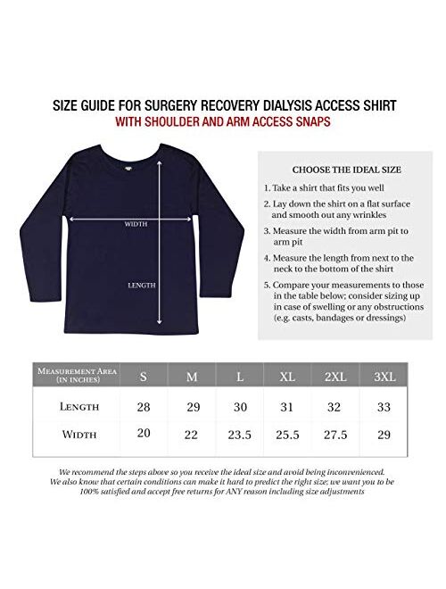 Inspired Comforts Dialysis & Shoulder Surgery Recovery Full Sleeve Shirt with Shoulder & Arm Snaps