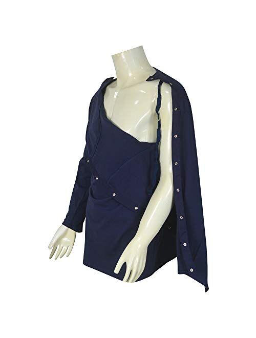 Inspired Comforts Dialysis & Shoulder Surgery Recovery Full Sleeve Shirt with Shoulder & Arm Snaps