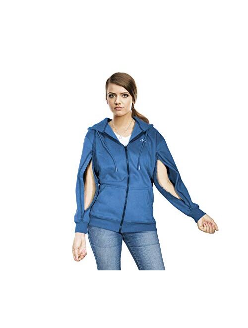 Mandm Oversized Jacket Hoodies Customized for Hemodialysis Patients with Both Arms Two Way Zippers for Men and Women