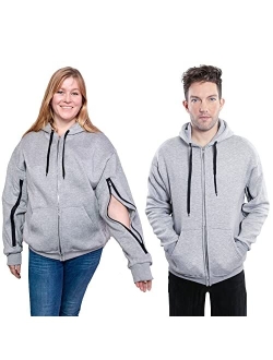 Inspired Comforts Dialysis Port Access Pullover Hoodie with Two Way Arm Zips