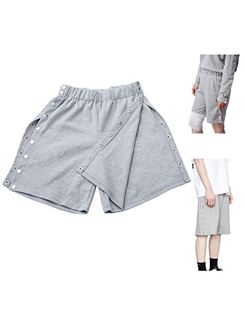 Beatvive Unisex Post Surgery Tearaway Shorts & Rehab Pants with Snap Closure, Convenient and Quick