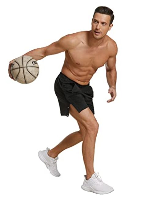 Deyeek Tear Away Gym Workout Shorts for Men Basketball Shorts with Pockets Side Snap Button Hip Post Surgery Tearaway Pants