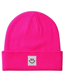 MaxNova Knit Beanie Hat with Smile Face for Men/Women