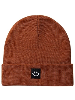 MaxNova Knit Beanie Hat with Smile Face for Men/Women