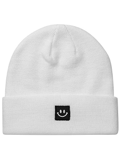 MaxNova Knit Beanie Hat with Smile Face for Men/Women