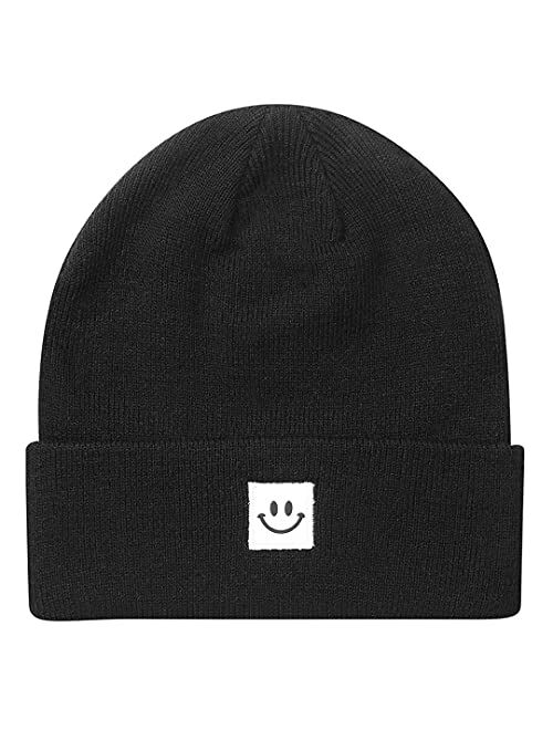 MaxNova Knit Beanie Hat with Smile Face for Men/Women