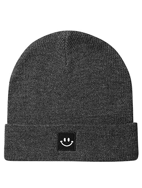 MaxNova Knit Beanie Hat with Smile Face for Men/Women