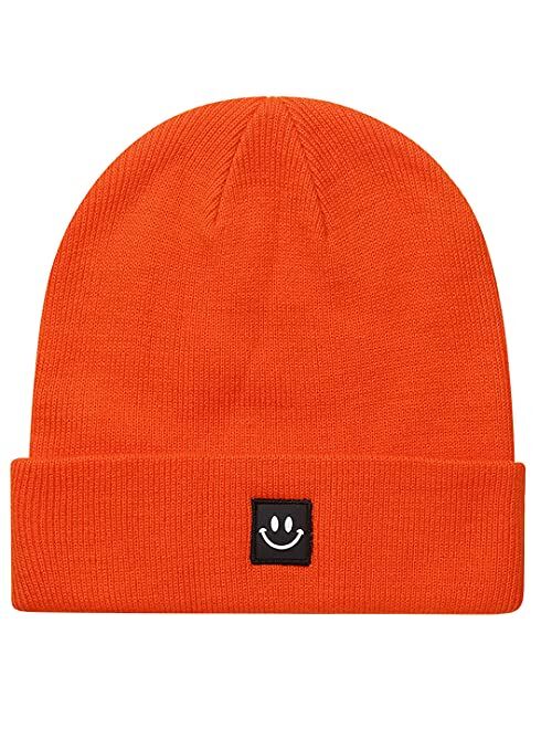 MaxNova Knit Beanie Hat with Smile Face for Men/Women