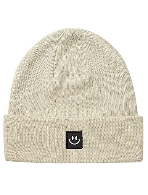 MaxNova Knit Beanie Hat with Smile Face for Men/Women