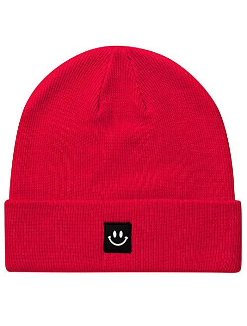 MaxNova Knit Beanie Hat with Smile Face for Men/Women