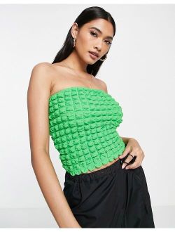 textured bandeau in green