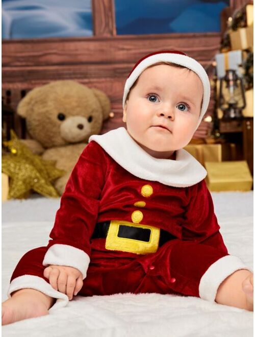 Shein Baby Christmas Jumpsuit With Hat