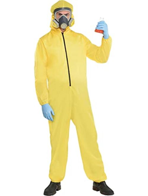 Party City Hazmat Suit Halloween Costume for Men, Standard Size, Includes Jumper and Mask