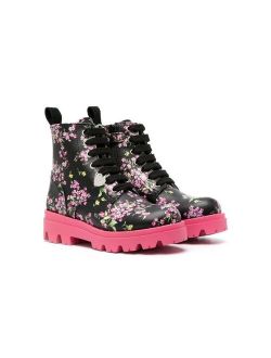 floral-print ankle boots