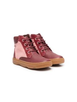 Kids leather colour-block boots