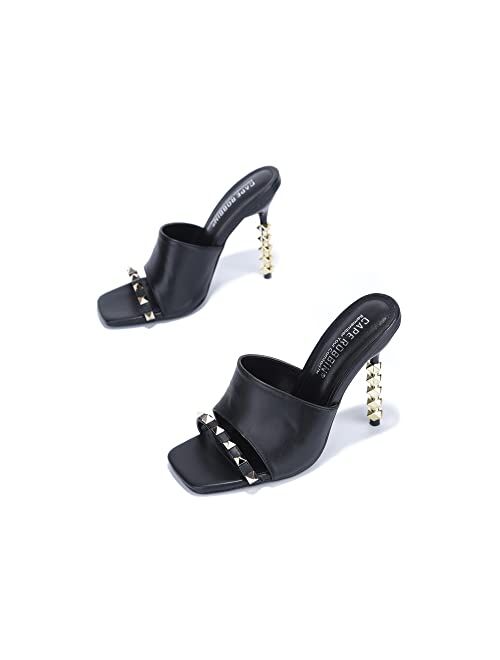 Cape Robbin Kamile Sexy Stiletto High Heels for Women, Square Open Toe Shoes Heels