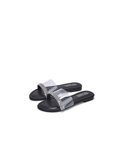 Lovi Sandals Slides for Women, Clear Womens Mules Slip On Shoes