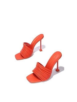 Mexmon Sexy High Heels for Women, Strappy Shoes Heels with Square Open Toe