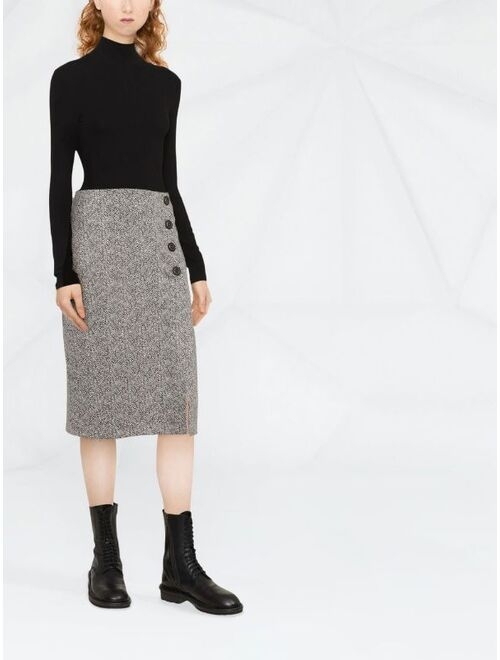 PINKO buttoned tweed skirt