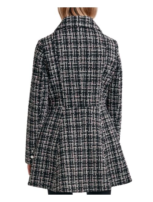 LAUNDRY BY SHELLI SEGAL Women's Single-Breasted Skirted Tweed Coat