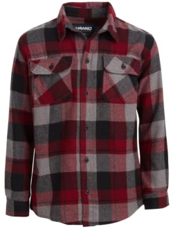 TONY HAWK Boys' Shirt - Long Sleeve Button Down Flannel Shirt (Size: 8-16)