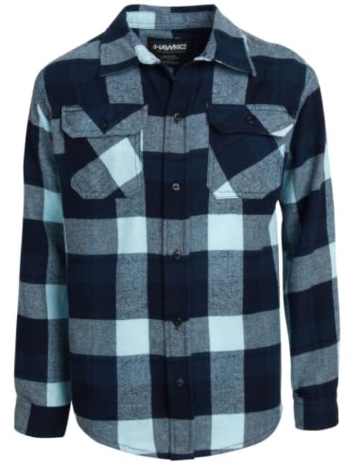 TONY HAWK Boys' Shirt - Long Sleeve Button Down Flannel Shirt (Size: 8-16)