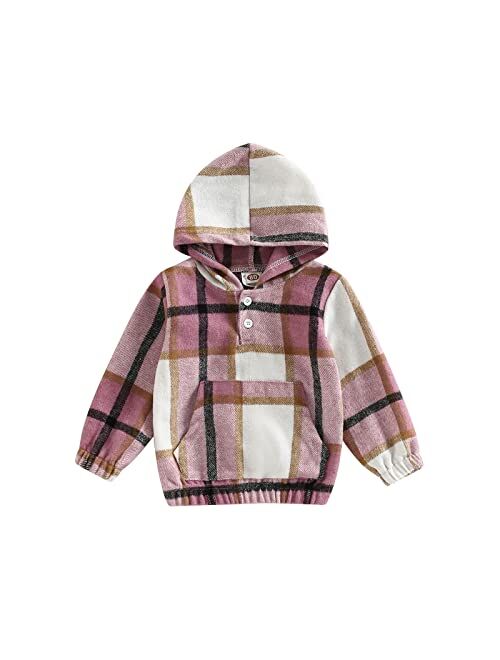 Amiblvowa Toddler Flannel Shirt Jacket Plaid Long Sleeve Lapel Button Down Shacket Little Kids Boys Girls Shirts Coats Fall Tops