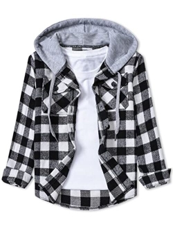 Betusline Boys' Button Down Plaid Shirt