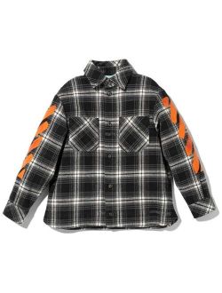 Off-White Kids diagonal check flannel shirt