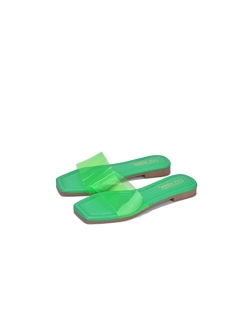 Mariah Sandals Slides for Women, Clear Womens Mules Slip On Shoes