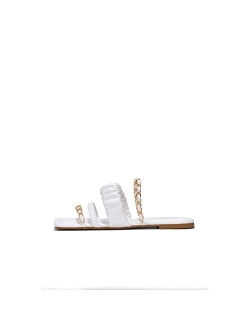 Archi Flat Sandals Slides for Women, Womens Mules Slip On Shoes