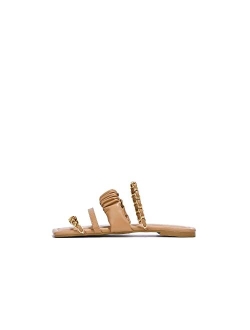 Archi Flat Sandals Slides for Women, Womens Mules Slip On Shoes