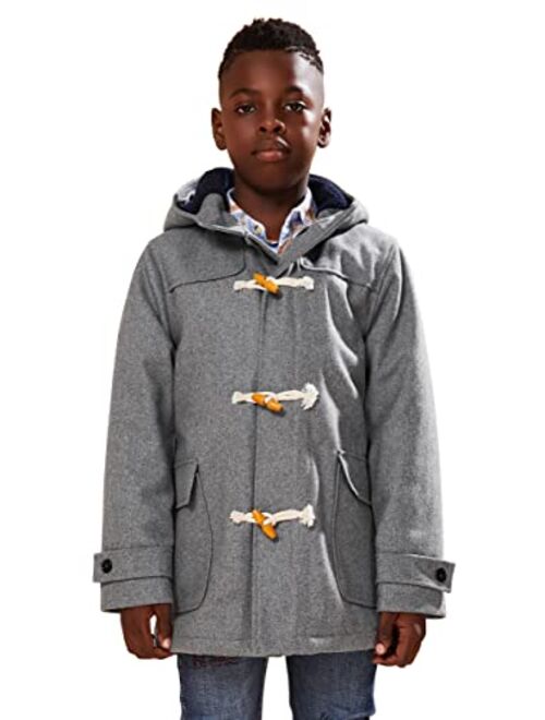 maoo garden Boys Winter Wool Coat Dress Peacoat Kids Heavy Sherpa Jacket Hooded Warm Thicken Windproof Overcoats